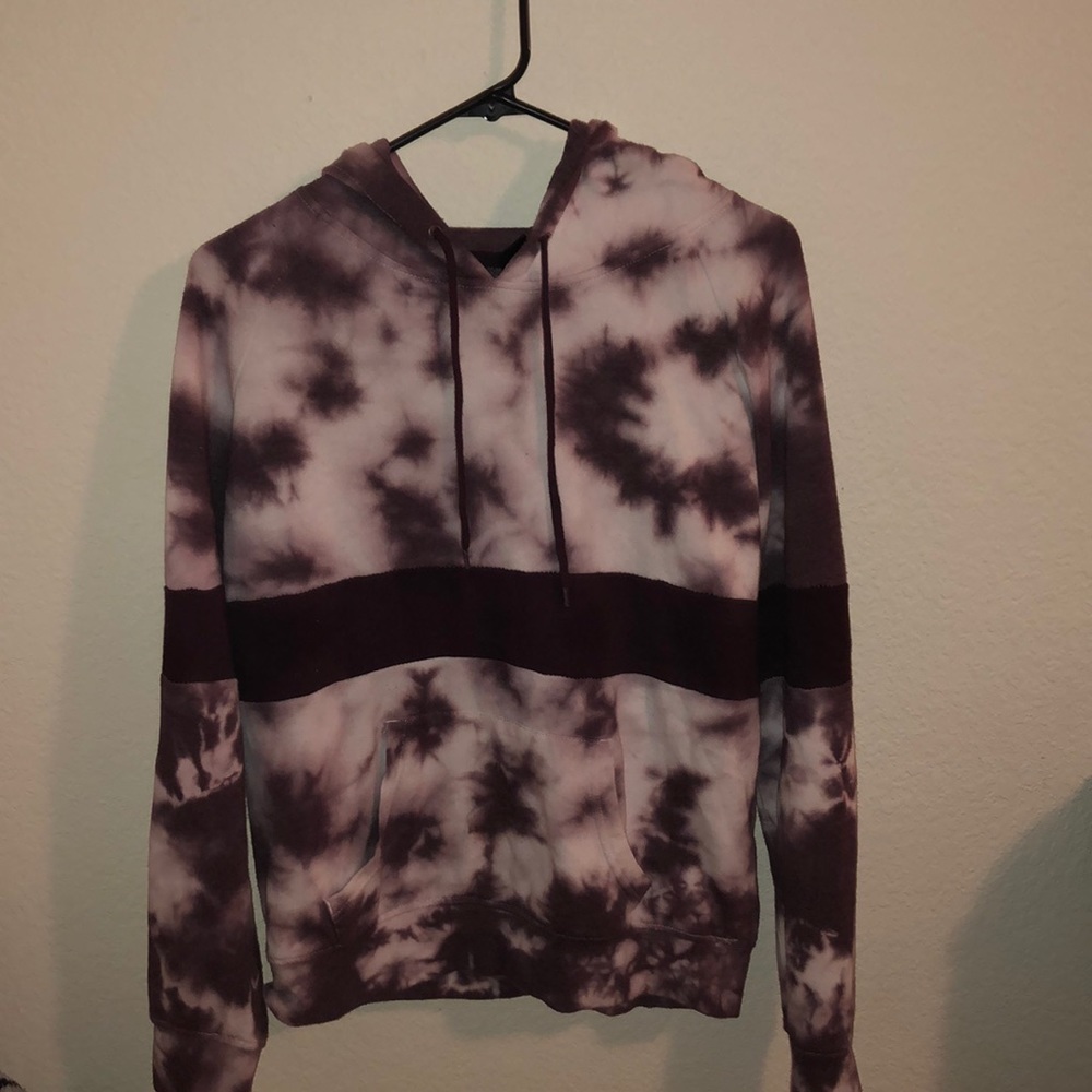 Purple and white hoodie